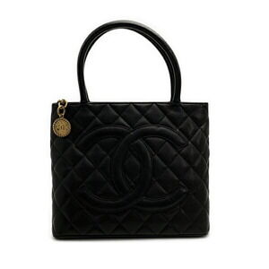 Chanel Tote Bag Reprint Caviar Leather Black